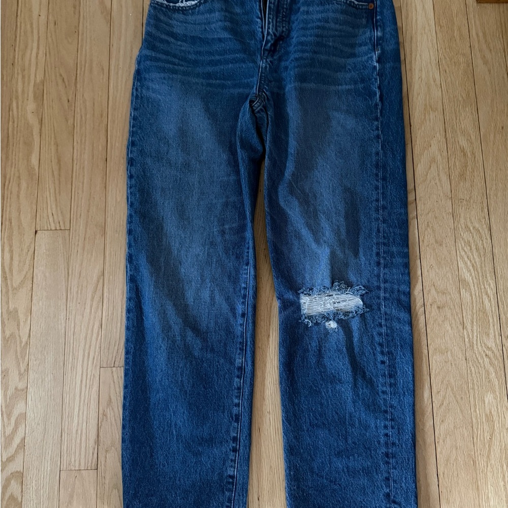 Madewell classic Distressed Straight-Leg Jeans